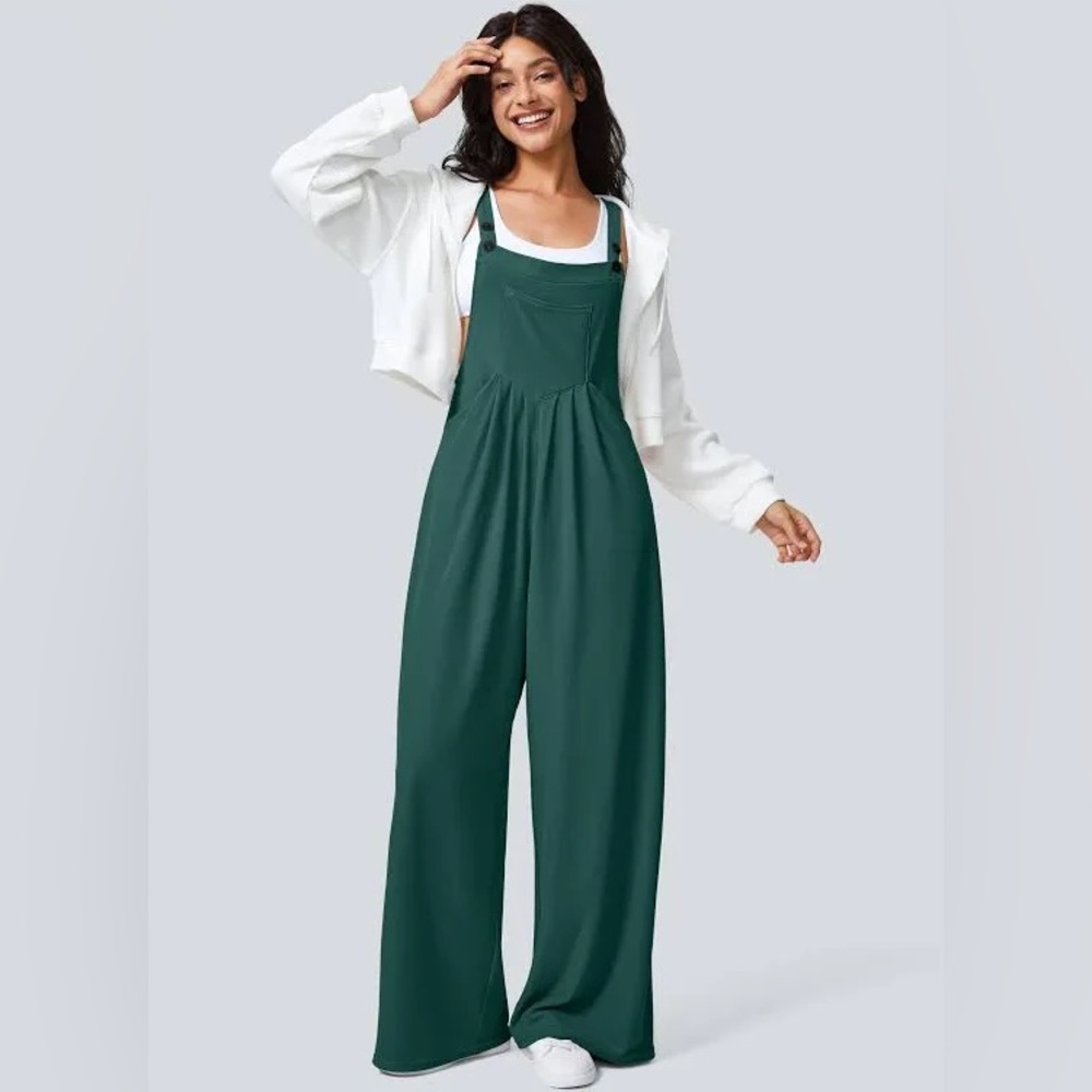 Halara Waffle Casual Overalls Adjustable Strap
Button Multiple Pockets
